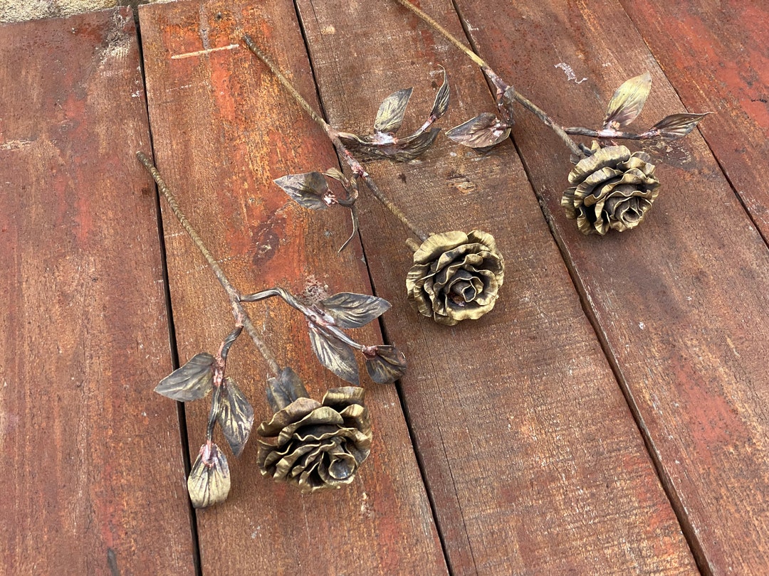 Bronze Roses, Bronze Flower, Flower, Bronze Gift, 8th Anniversary Gift