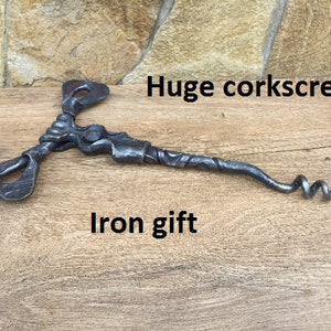 6th anniversary gift, corkscrew, bottle opener, iron gift for him, wine lover gift, viking cookware, viking utensils, wine accessories