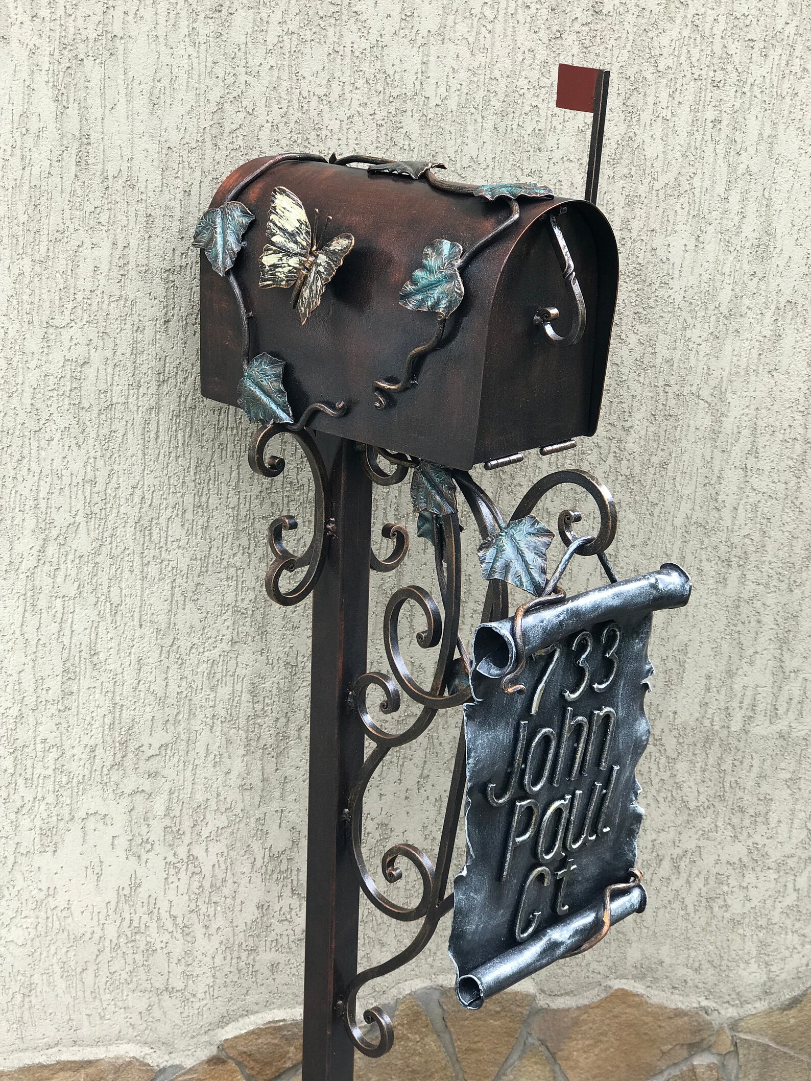 Mailbox post box mailbox post mailbox numbers lock box Etsy