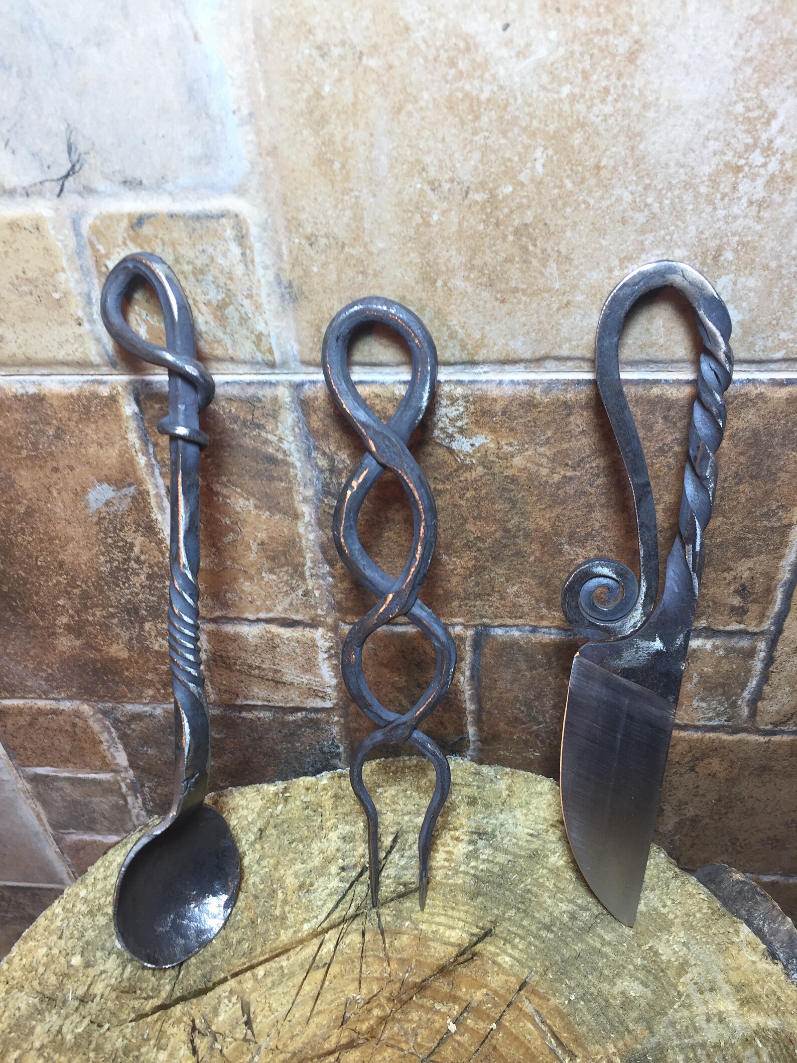 Viking Cutlery Set Rustic Cutlery Medieval Kitchen Medieval Etsy