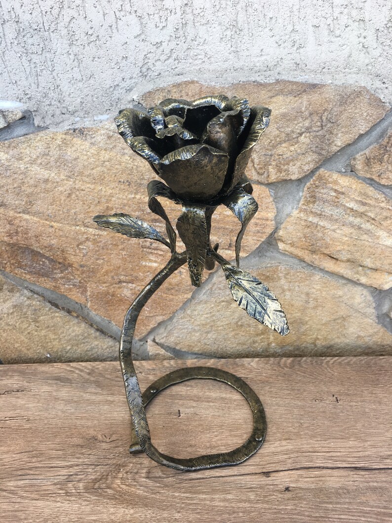 Metal Rose Wedding Anniversary Wedding Gift Wrought Iron Etsy