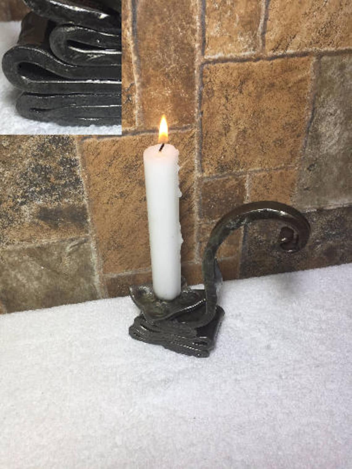 Wrought iron candle holder hand candle holder iron Etsy