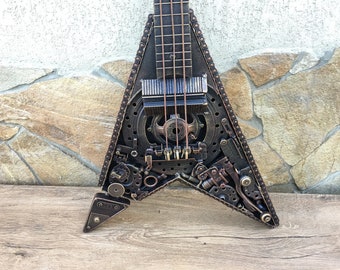 Steampunk Guitar, Guitar, Steampunk Sculpture, Steampunk