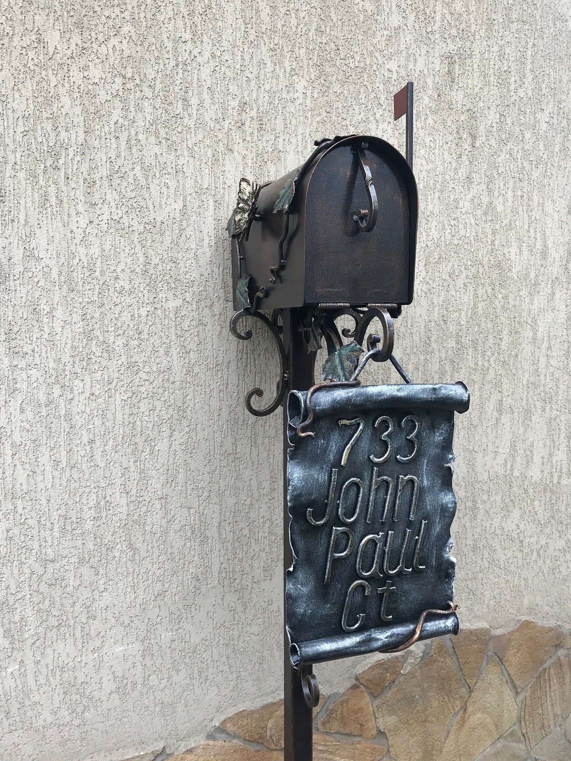 Mailbox post box mailbox post mailbox numbers lock box Etsy