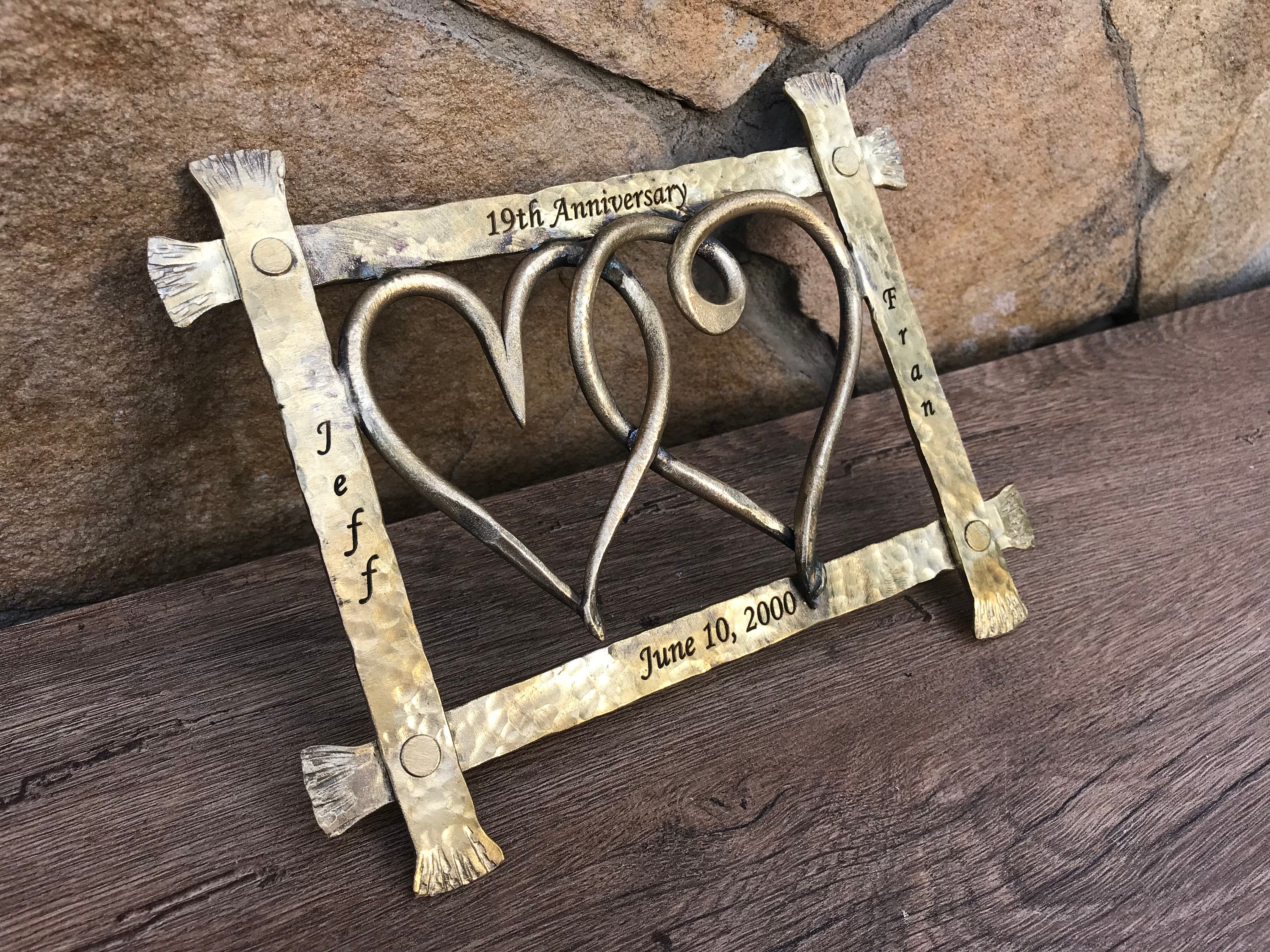 Bronze Gift Bronze Hearts Bronze Frame Framed Heart Frame Etsy