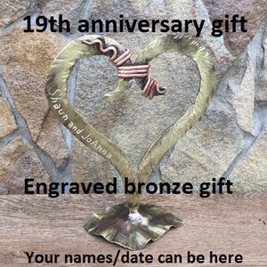 19th anniversary gift, bronze gift, wedding anniversary gift, bronze gifts, bronze gift for her, bronze gift for him, 8th anniversary gift