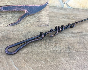 Fire poker, mens gift, manly gift,  fireplace, fireside, hand forged fire poker, fire accessories, anniversary gift, birthday metal gift