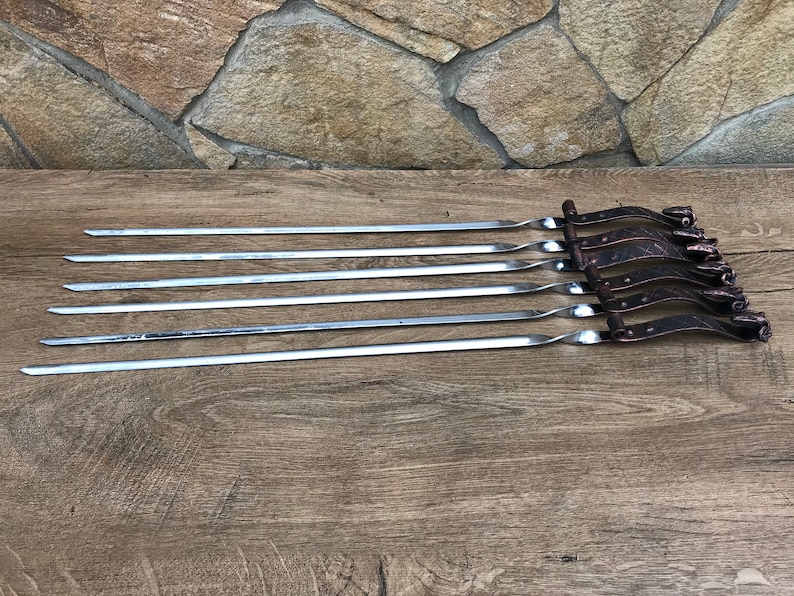 Skewers for Grilling Hand Skewers Stainless Steel Etsy
