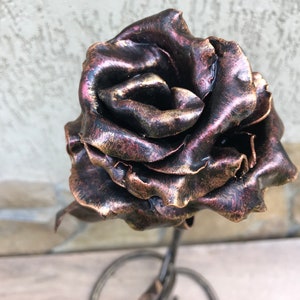Mother's day gift, forged rose, birthday gift for her, iron rose, iron anniversary gift for her, metal sculpture, wedding anniversary gift image 7