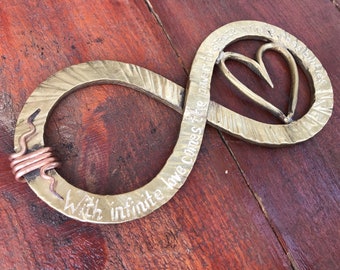 Bronze gift, bronze infinity sign, bronze gift for wife, bronze gift for women, bronze gift for her, 8th anniversary gift,bronze anniversary