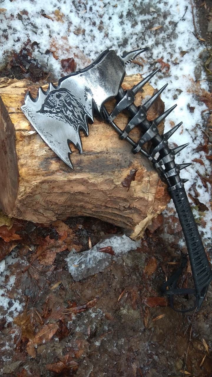  Kitchen knife, kitchen axe, viking knife, viking axe, axe, kitchen  hatchet, knife, iron gifts, manly gift,mens gift,culinary knife,BBQ knife :  Handmade Products