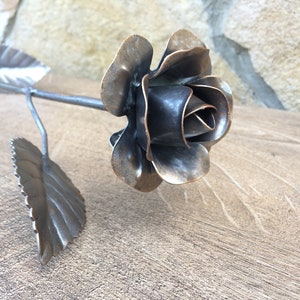 Iron rose, steel rose, metal rose, hand forged rose, wrought iron rose,hand made rose,metal sculpture,wedding anniversary,metal gift for her