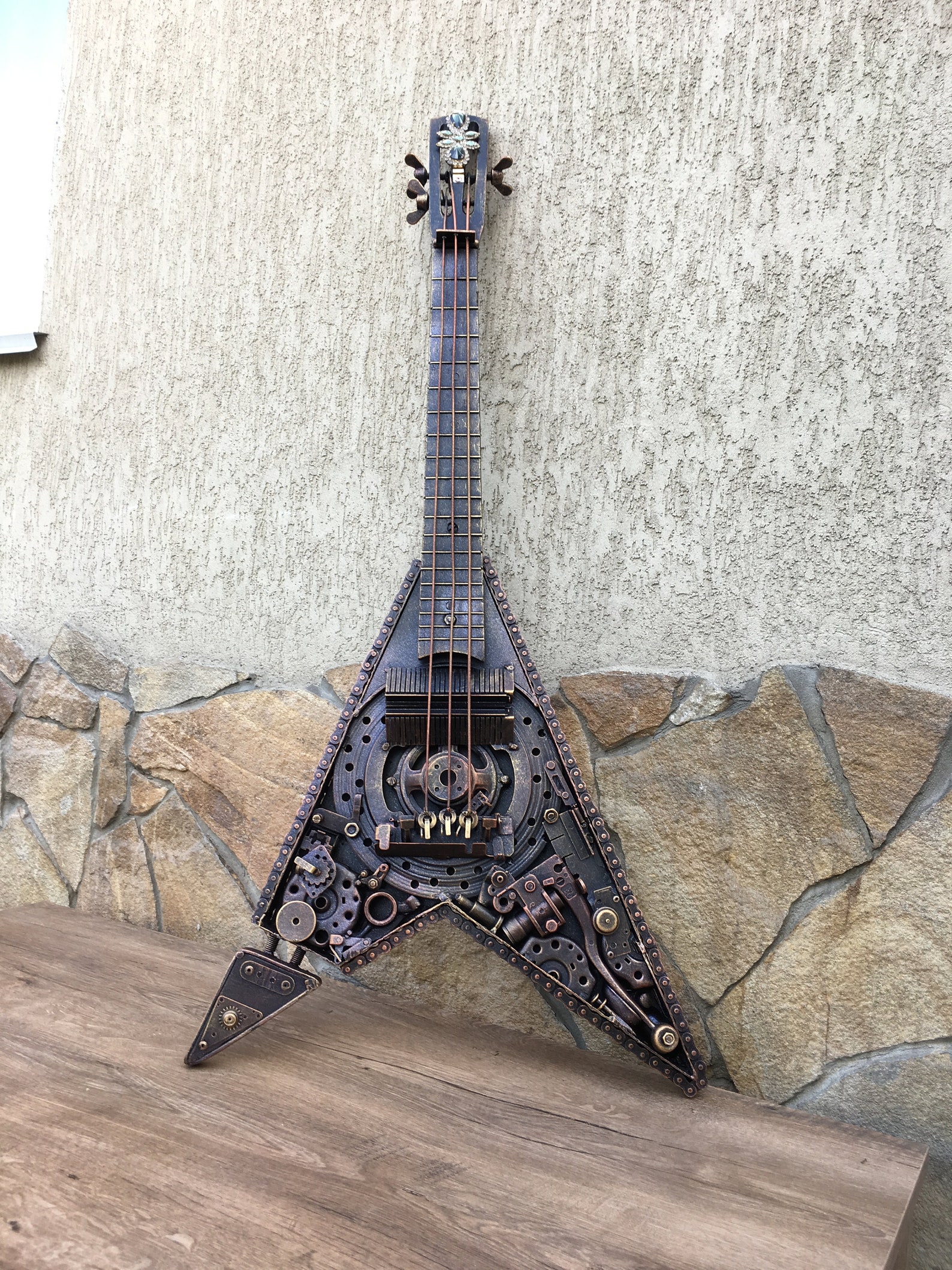 Steampunk Guitar Guitar Steampunk Sculpture Steampunk - Etsy
