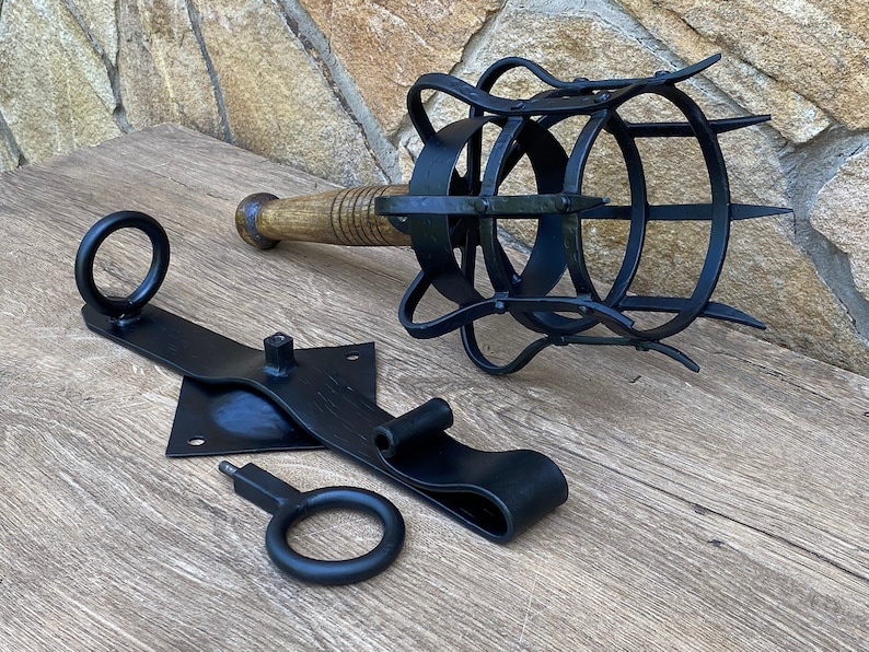 Torch Candle Holder Medieval Torch Solar Light Solar Etsy