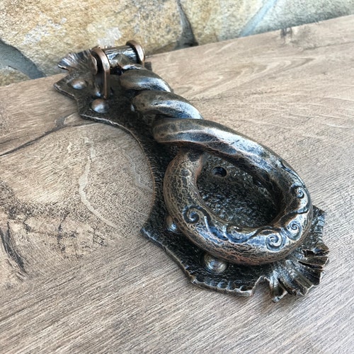 Hand forged door knocker, door shops pull, door handle, door knocker, mens birthday, gift for dad, husband gift, mens gift ideas, travel gift