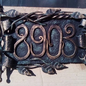 House number sign, house number plaque, fence decor, fence art, medieval, viking, porch, house plate, address number sign,address sign