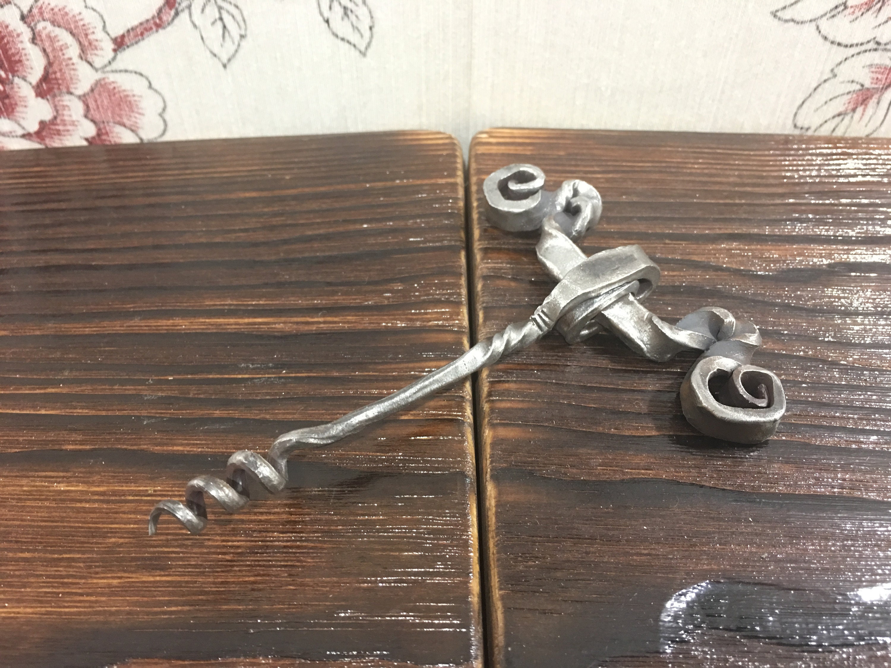 Iron anniversary gift for him wrought iron corkscrew hand Etsy