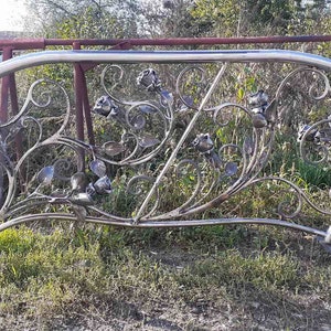 Stair railing, balcony, railing, banister, terrace, handrail, wedding, 6th anniversary, steel gift, Christmas, birthday, rose, floral decor