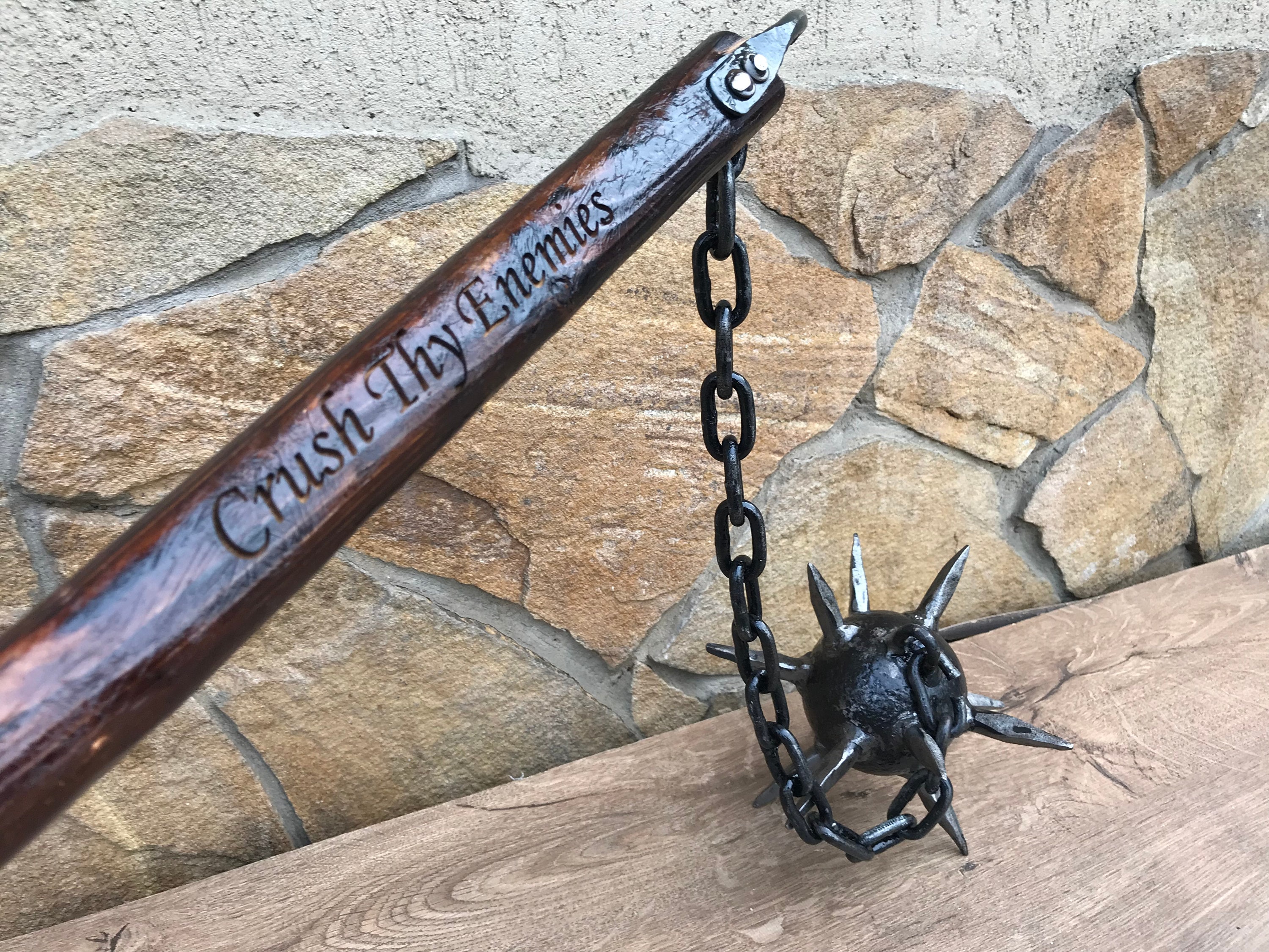 Viking mace war mace hand crafted mace mace flail chain Etsy