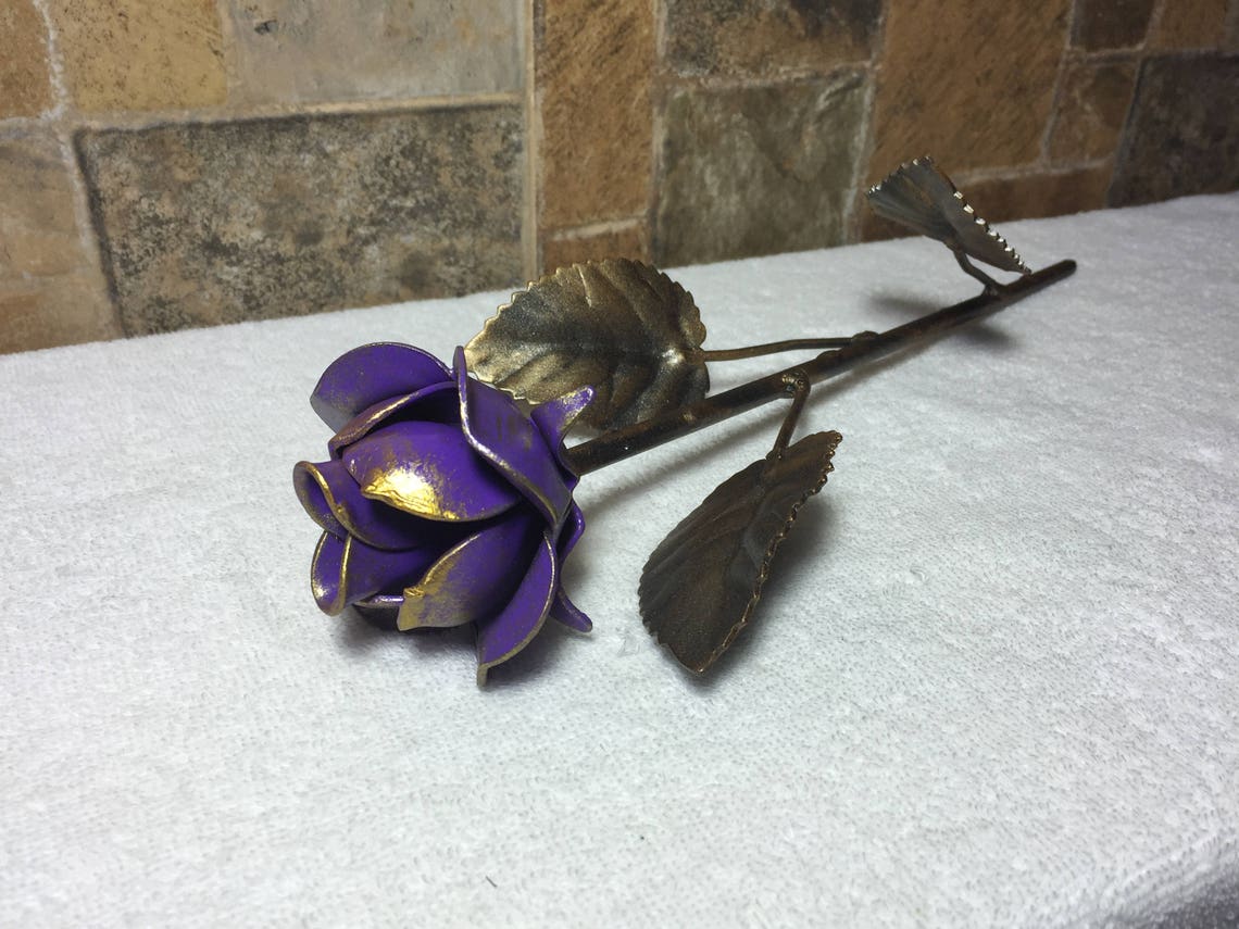 Metal rose 6th anniversary gift iron anniversary hand Etsy