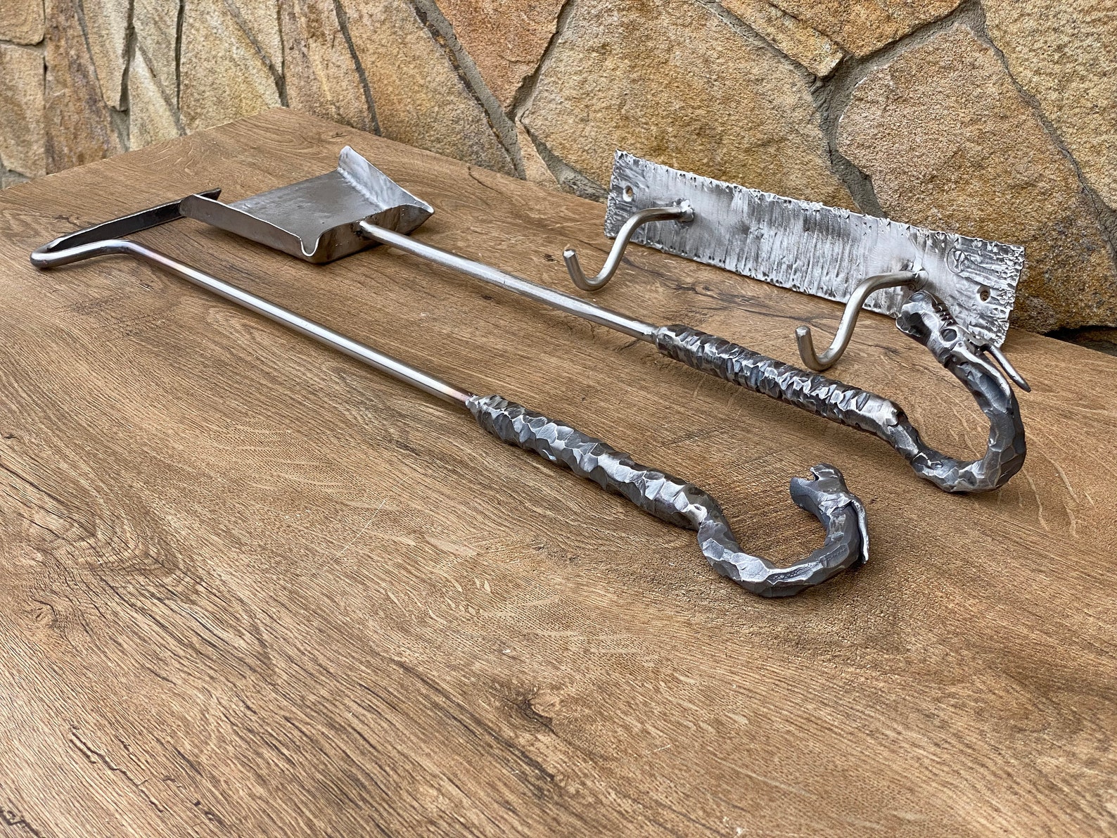 Stainless steel fire poker fire poker shovel hook BBQ Etsy