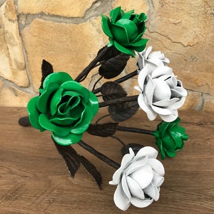 Iron bouquet, 6th anniversary gift, iron gift, iron anniversary, hand forged rose, rose, metal sculpture, iron rose,iron gift for her,flower