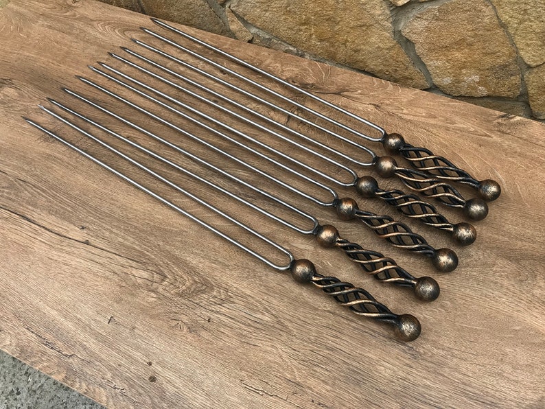 Skewers Metal Skewers Iron Gifts Grill Accessories Etsy