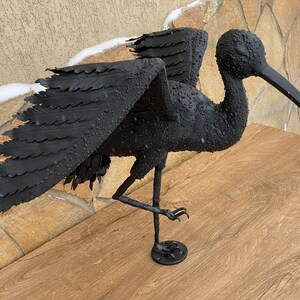 Ibis, garden sculpture, gate decor, iron gift, garden bird, gate topper, iron gift, hand forged bird, birdie,bird lover,sculpture,steel gift image 9