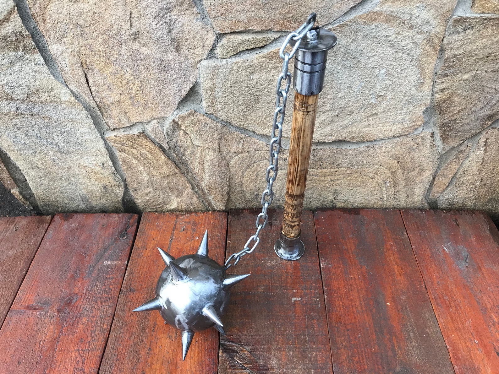 War mace viking mace hand crafted mace mace flail chain Etsy