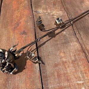 Iron rose, hand forged rose, metal rose, wrought iron rose, metal sculpture, metal rose gift,metal gift for her,forging art,anniversary gift