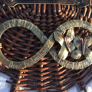 Segno dell&#39;infinito in bronzo, regalo di bronzo, regalo di bronzo per lei, 19° anniversario, regali di bronzo per lei, regalo per l&#39;ottavo anniversario, anniversario di bronzo, ascia
