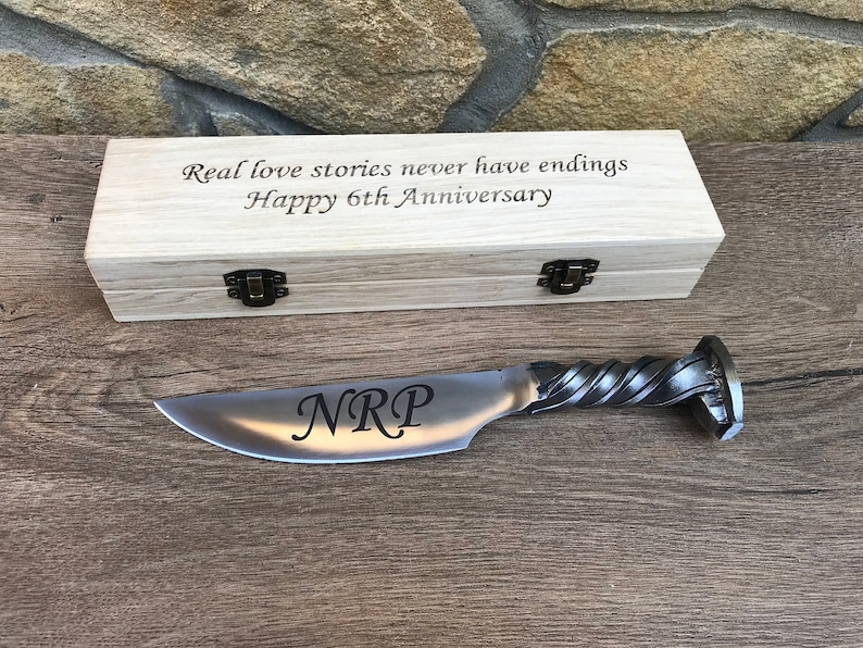 Railroad spike knife iron anniversary gift for him 6 year Etsy