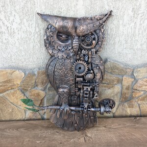 Steampunk owl, steampunk bird, metal sculpture, steampunk figurine,junk art,steampunk art,industrial art,steampunk gift,steam punk,steampunk image 8