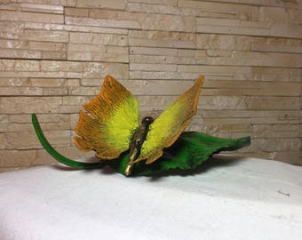 金属製 蝶のアートオブジェ 蝶、金属製の蝶、蝶の置物、金属彫刻、金属製の像、金属製の小像、置物