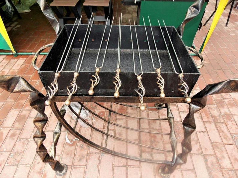 Skewers Metal Skewers Iron Gifts Grill Accessories Etsy
