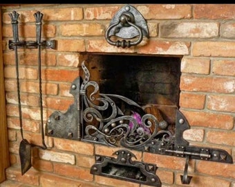 Fireplace decor, Middle Ages, castle, medieval, steel gift, firewood holder, wall sconce, 6th anniversary, fire poker, Christmas, birthday