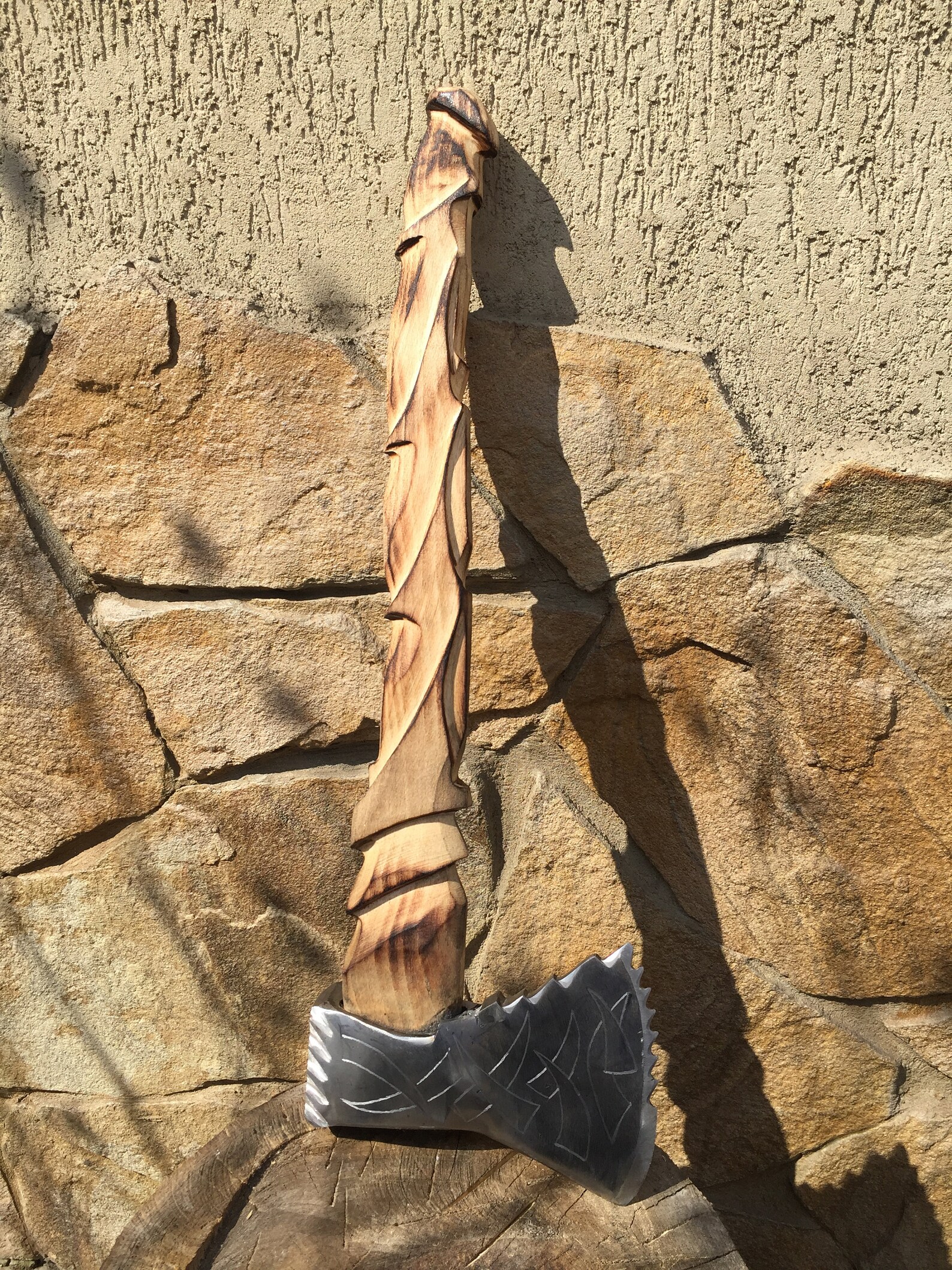 Viking axe carving axe carving hatchet axe head etching Etsy