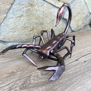 Metal scorpion, forged scorpion, scorpion figurine, arachnid sculpture, metal sculpture, metal statue, art object, metal insect, spider image 3