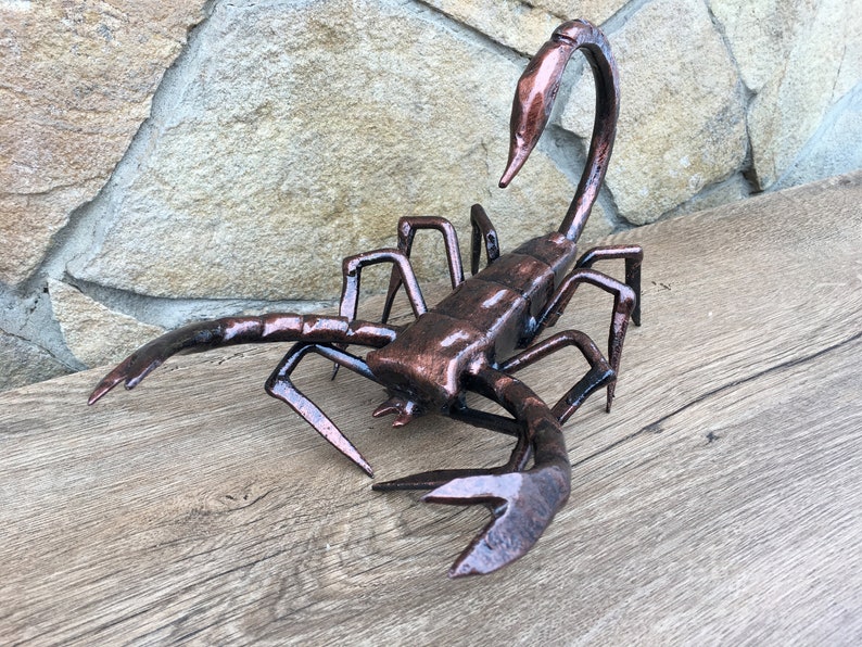 Metal scorpion, forged scorpion, scorpion figurine, arachnid sculpture, metal sculpture, metal statue, art object, metal insect, spider image 3