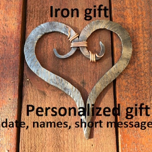Iron anniversary gift, 6th anniversary gift, iron anniversary, iron gift, 6th anniversary gift for her,6 year wedding,iron heart, iron gifts