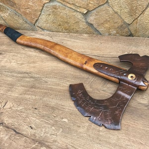 Cosplay axe, cosplay, gamer gift, video game, viking axe, runic axe, cosplay , cosplay , collectors axe,collection,collectionner