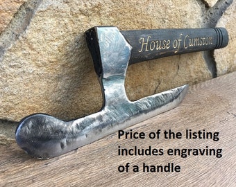 Kitchen axe, kitchen hatchet, viking axe, carved axe, butchers axe, cutting board, cookware, chef axe, chef gift, premium gift,wood carving