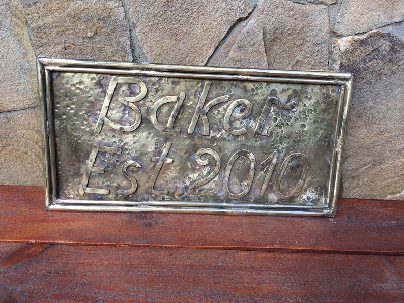 Bronze Family Name Bronze Family Plaque Bronze Family Sign Etsy