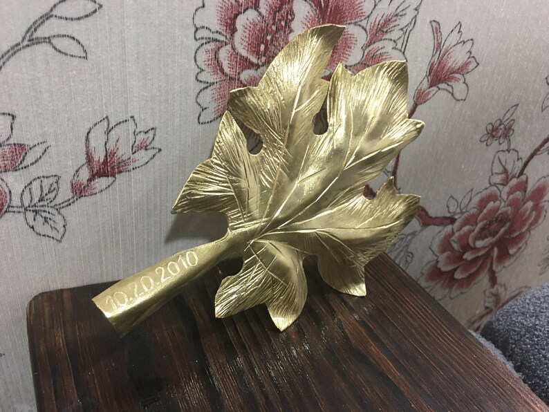 Engraved Bronze Leaf Bronze Anniversary Gift Bronze Gifts 8 Etsy UK