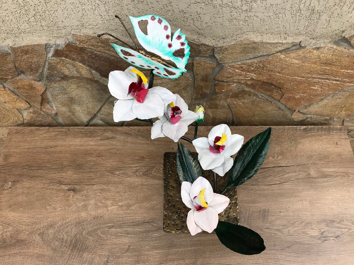 Metal orchid hand orchid orchid gift orchid stand Etsy