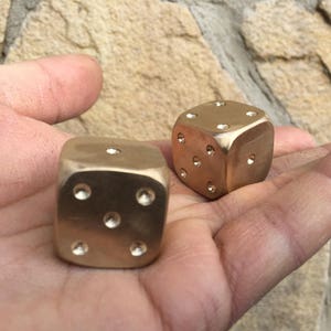 Bronze dices, bronze anniversary gifts, bronze gifts, 8 year gifts, tabletop game, board game, groomsmen gifts, dice set, 8th anniversary