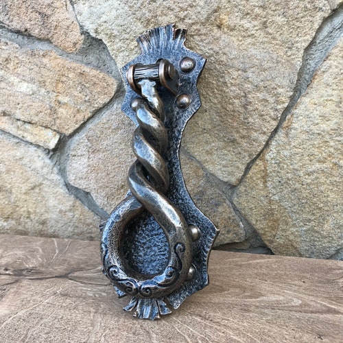 Hand forged door knocker, door shops pull, door handle, door knocker, mens birthday, gift for dad, husband gift, mens gift ideas, travel gift