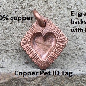 Médaille d'identification pour animal de compagnie en cuivre, médaille d'identification pour chien, identification d'animal de compagnie personnalisée, cadeau pour amoureux des chiens, médaille d'identification pour animal de compagnie, médaille pour chiot, identification, accessoires pour animaux de compagnie, plaque d'identification, plaque d'identification pour chien