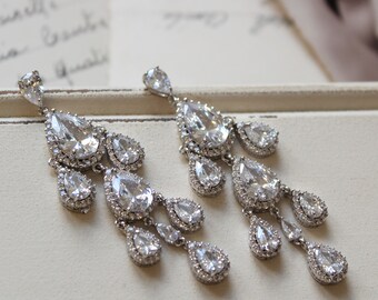 Art Deco Earrings , Vintage Style Crystal Earrings, Bridal Earrings, Wedding Earrings, Crystal Drop Earrings, Crystal Chandelier Earrings