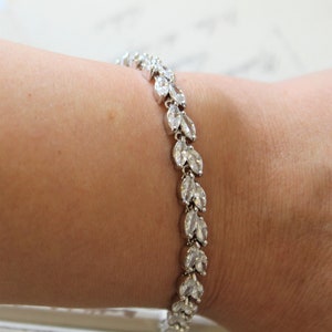 Bridesmaid Bracelet, Cubic zirconia Bracelet, CZ Bridal Bracelet, Wedding bracelet and earring set , Bridal Jewelry, Wedding Jewelry ,Gift